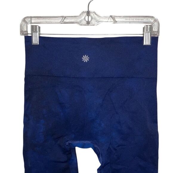 Athleta Subtle Tie-Dye Mid-Rise Pull On Compression Legging Navy Blue Medium - Picture 1 of 8